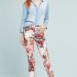 COPY - Anthro | Pilcro Floral Mid-Rise Skinny Jean, Sz 26